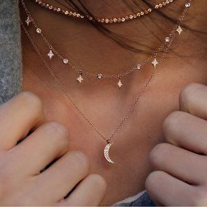Bohemian Multi-Element Moon Crystal Necklace